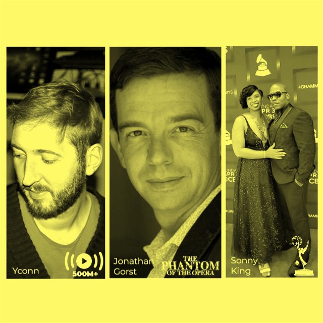 PIVODIO experts: YConn, 500M+ streams as a Vocal Producer; Jonathan Gorst, Broadway conductor of 'The Phantom of the Opera'; Sonny King, Emmy awarded TV composer.