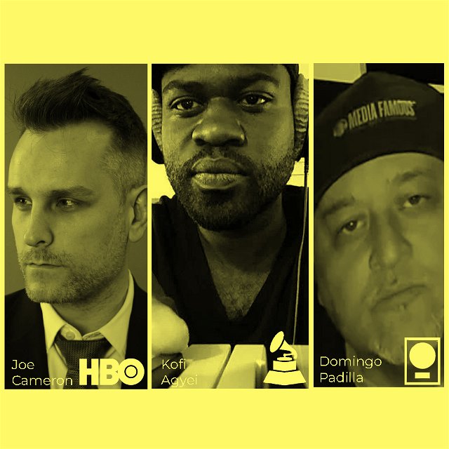 PIVODIO Experts: Joe Cameron, Billboard charting songwriter; Kofi Agyei, worked on the Grammy Award Winning Album “The Mosaic Project”; Domingo Padilla, Platinum record for his work on the Big Pun album Capital Punishment
